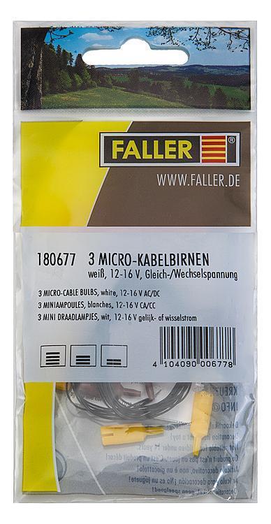 Faller 3 Microkabelbirnen weiss   180677