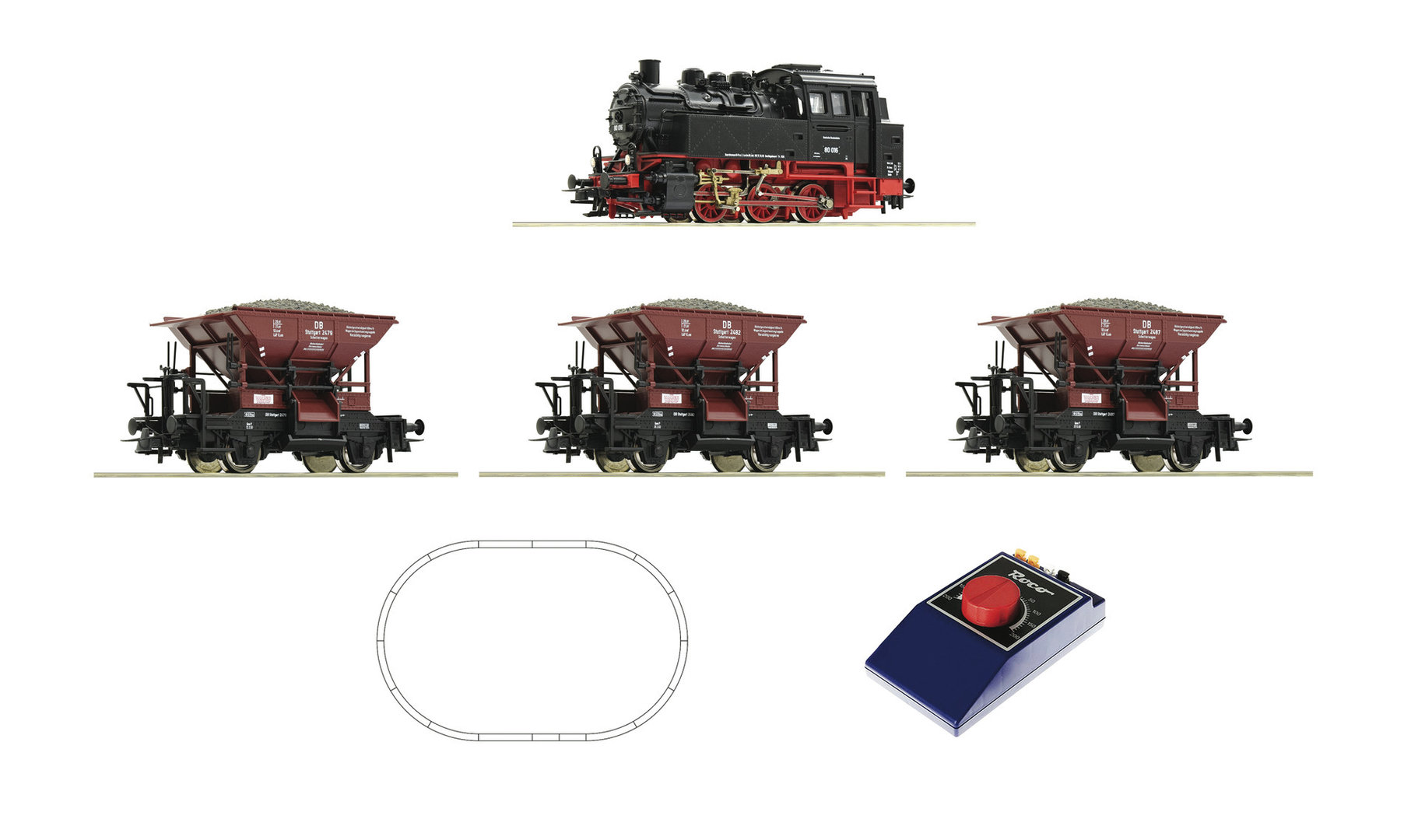 Roco HO  Analog-Starter-Set BR80 Güterzug 51159
