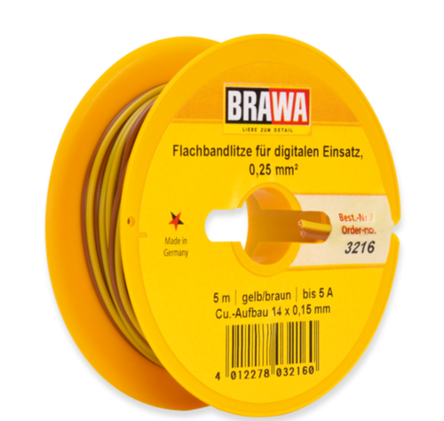 Brawa 2-adrige Flachbandlitze braun/gelb 3216