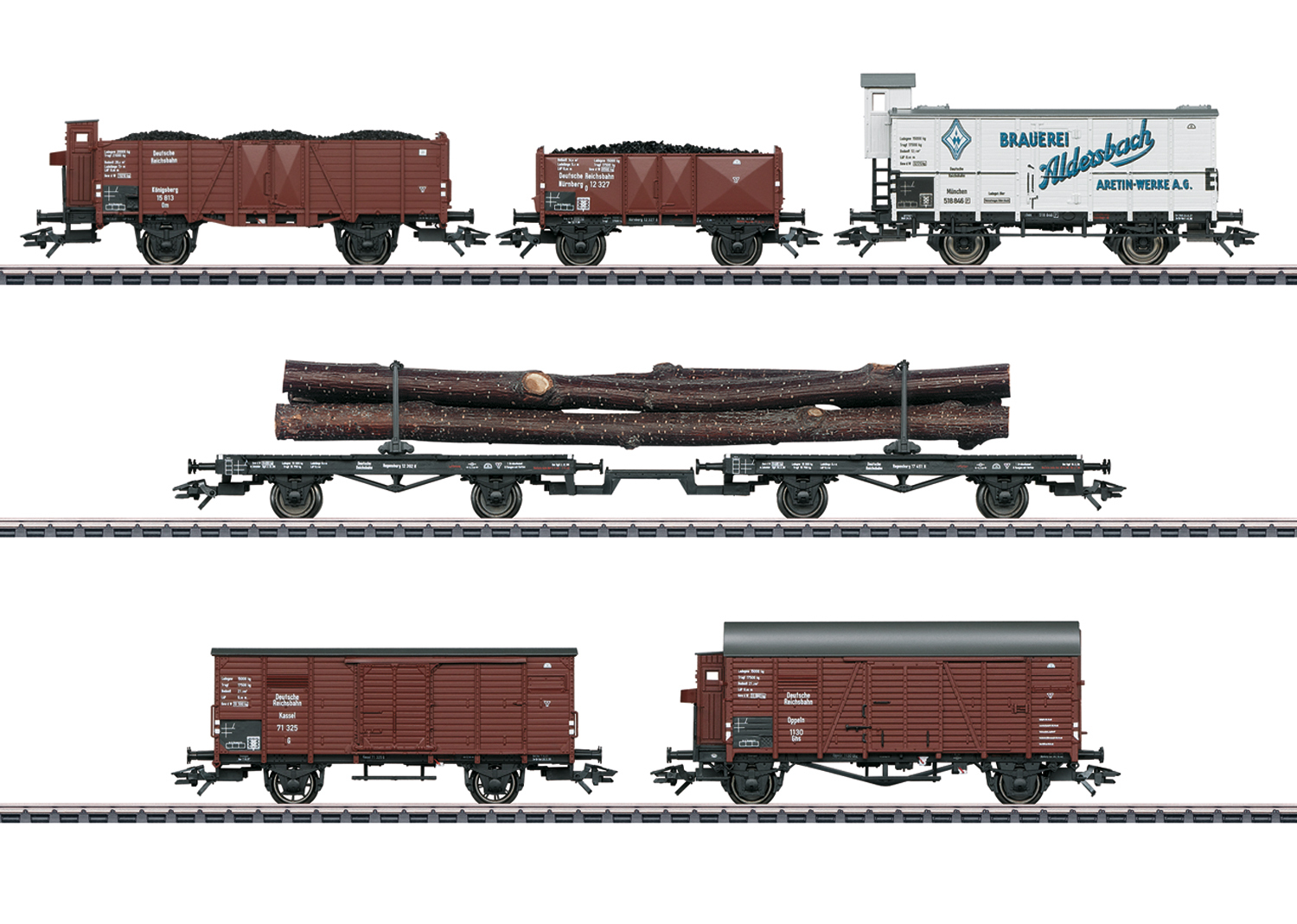 Märklin HO Güterwagen-Set zur BR 95 Dampflok 46017