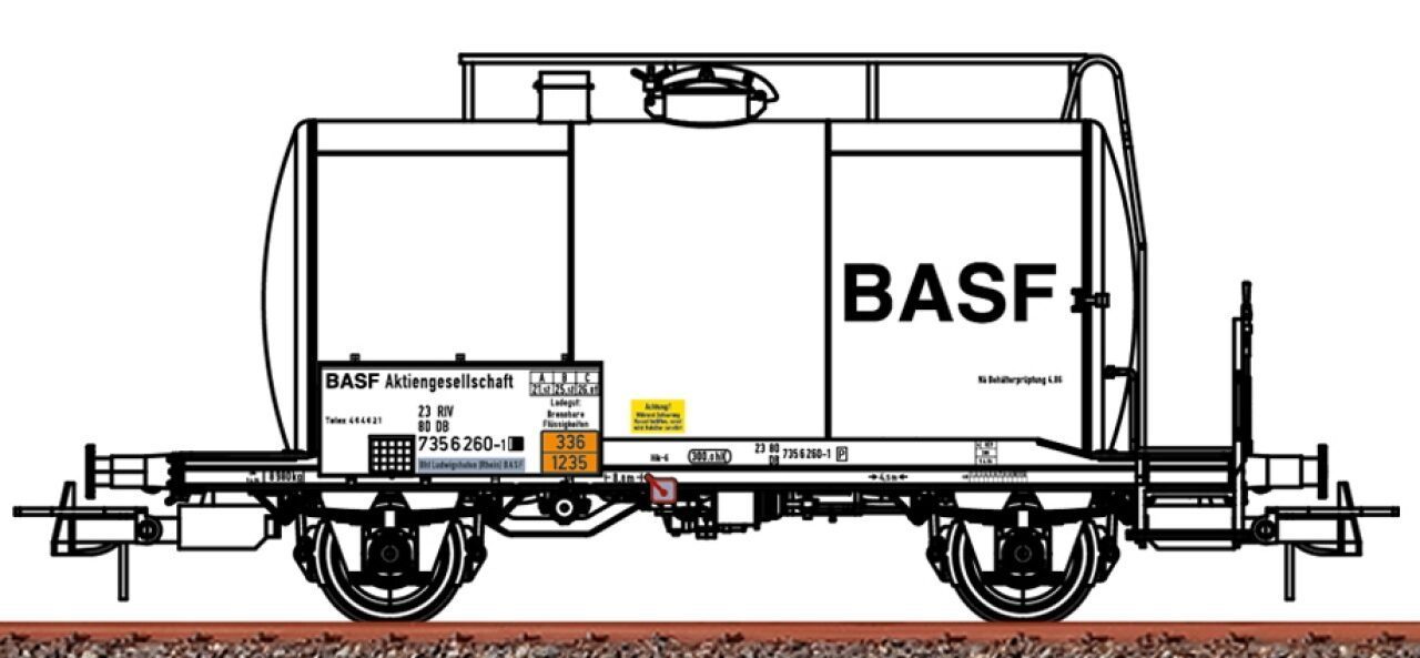 Brawa HO Kesselwagen Z(P)DB BASF 50023